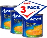 Ancel Orange Shells in Syrup 34 oz Pack 0f 3